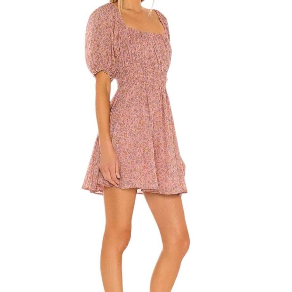 Spell and The Gypsy Collective Rae Mini Dress Size XS Dusty Pink Floral Smocked - Picture 13 of 16